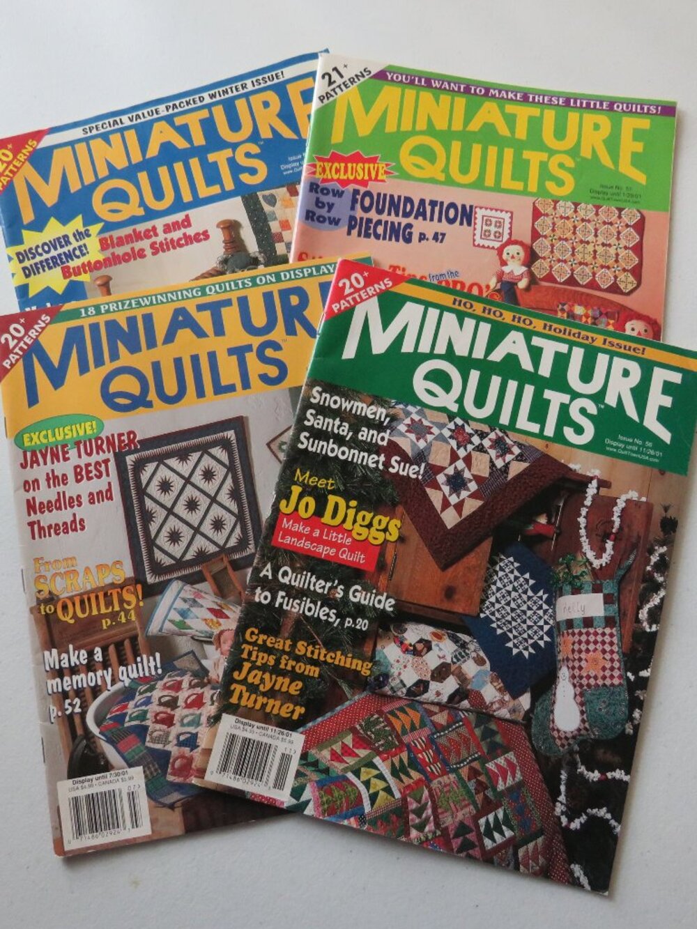 Miniature Quilts Vintage Magazines Lot of 4 2001, 2002 Set 1